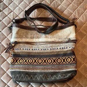 Myra bag 
13.5x12’’ dimensions 
Some staining on the inside